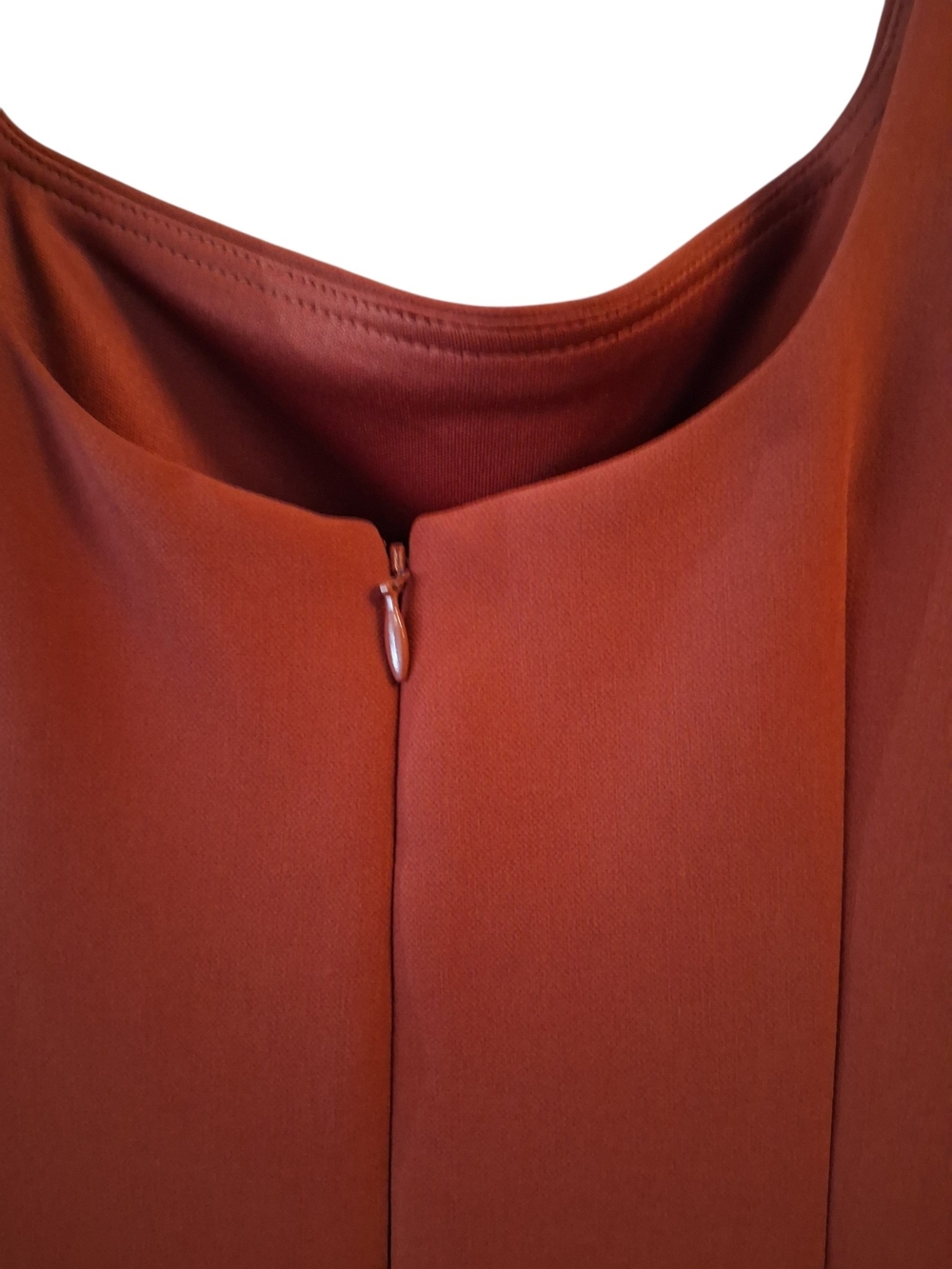 Vince Camuto Sleeveless Ruched Midi Dress in Rust - Picture 6 of 8
